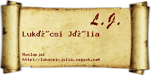 Lukácsi Júlia névjegykártya